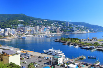 Atami hot onsen town view