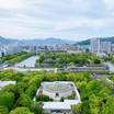 14階スタンダード・ツインルームからの眺望。丸い屋根が広島美