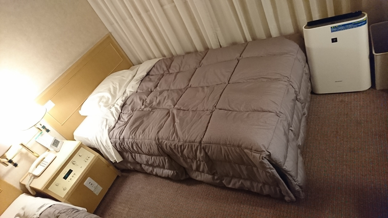 ツインのベッド。清潔感がありました。