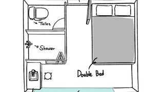 ダブルベッドルーム (バスルーム付き)