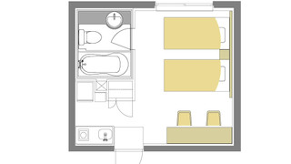 ベーシック アパートメント シングルベッド 2台 禁煙, C号室,  1F