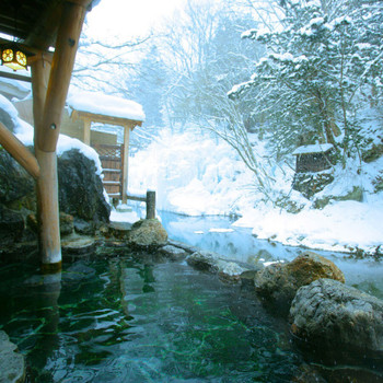 ため息がでる絶景♡清流すぐ側の雪見風呂3390635