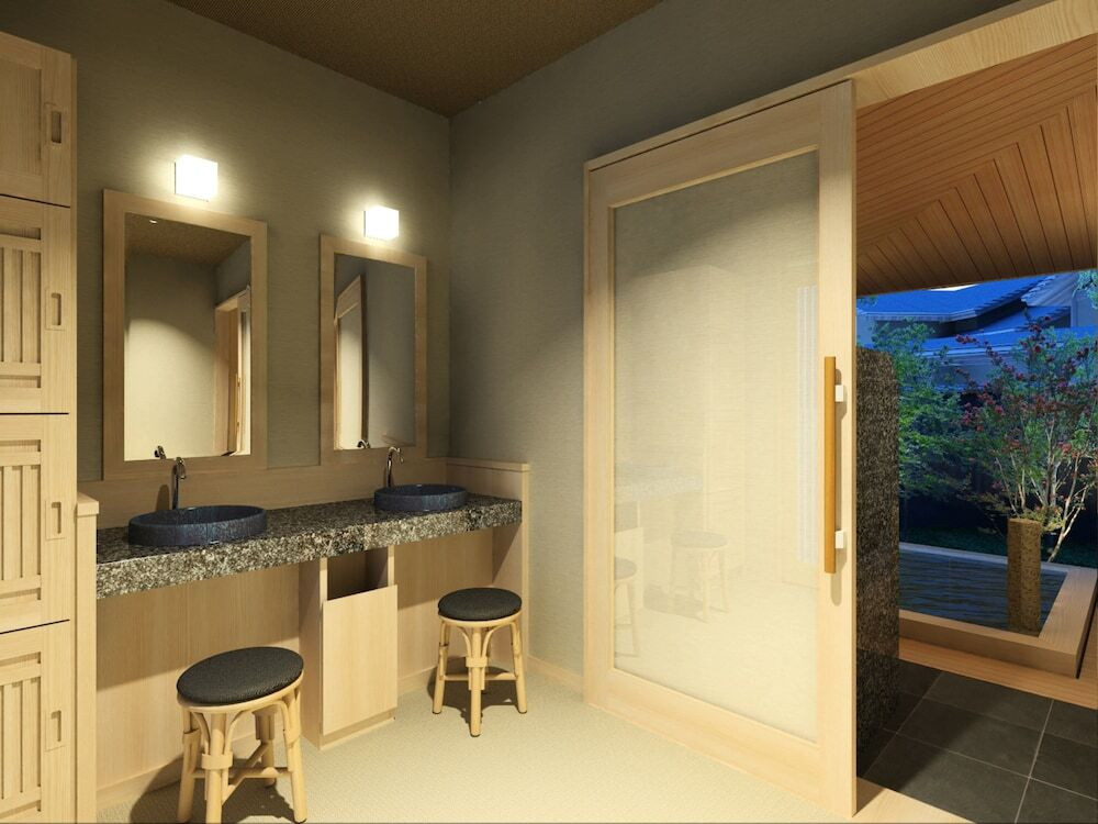 半露天風呂 洗面スペース