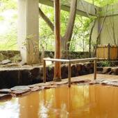 有馬温泉　銀水荘　兆楽（兵庫県 高級旅館）：金銭の露天風呂、ドライサウナ、銀泉の内湯がある大浴場。緑に囲まれた敷地内から湧出する自家源泉の金泉・銀泉を心ゆくまで楽しんで。 / 3