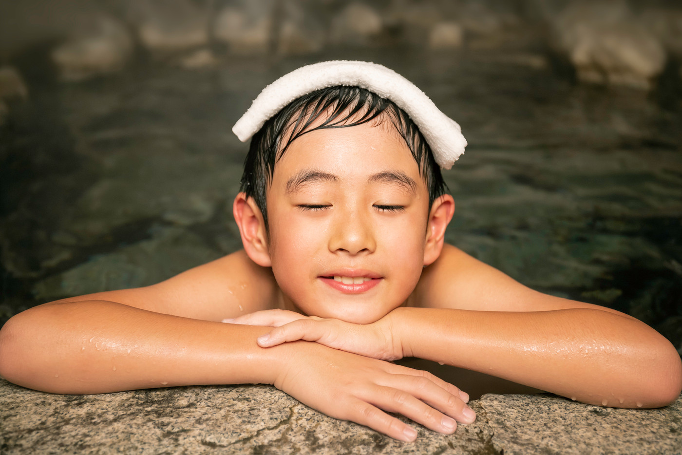 天然温泉でリラックス