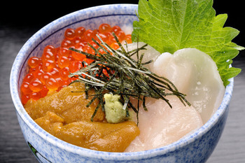 「みちのく料理 西むら アスパム店」料理 969768 海鮮3色丼定食