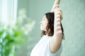 woman stretching