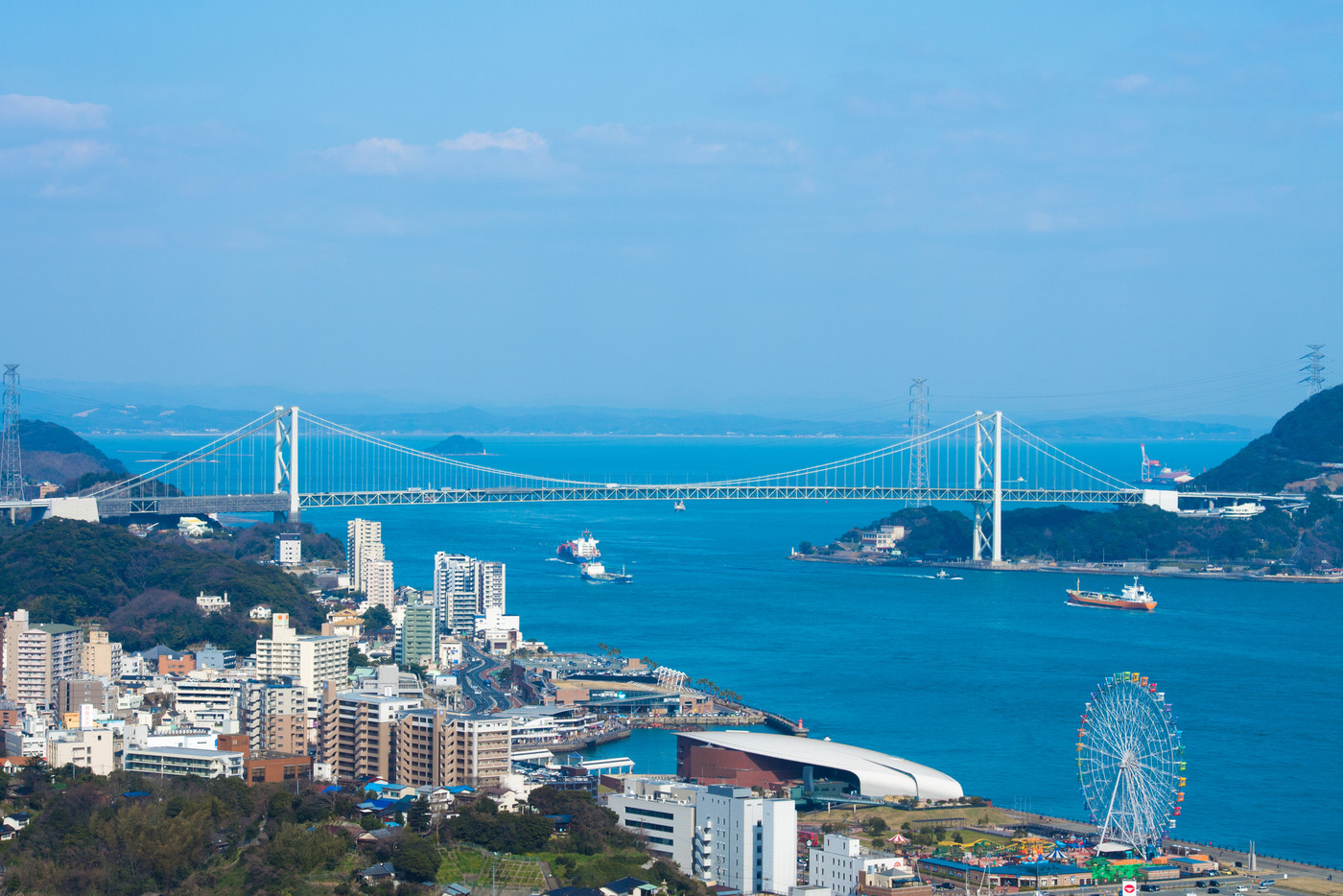 関門海峡一望（海峡ゆめタワーからの眺め）