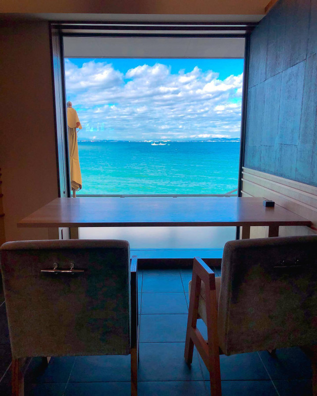 個室に仕切られたチェックインカウンターからの眺めも素敵でした。