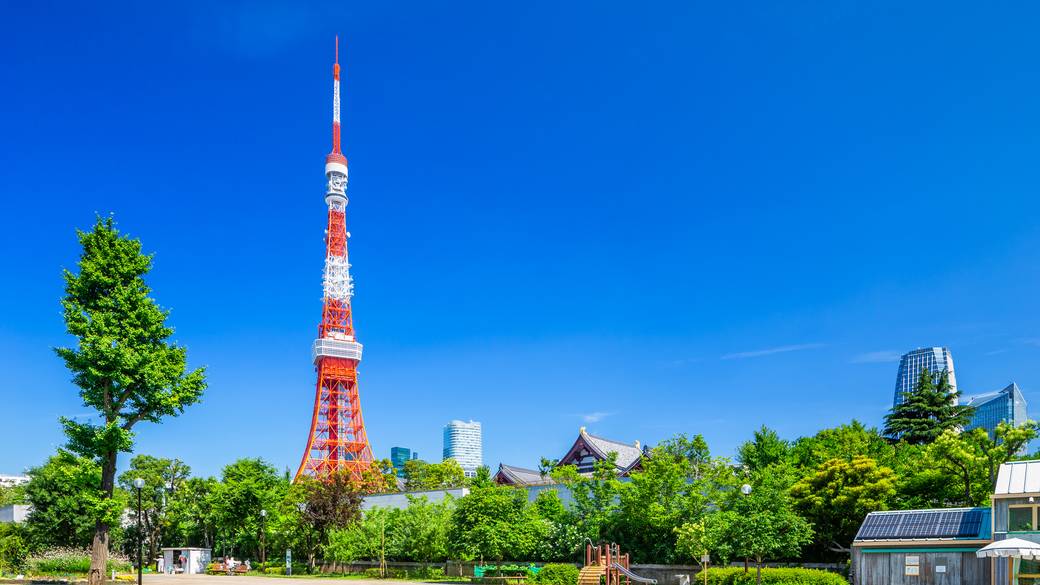 芝公園に到着
自然の中でお散歩タイム / 1