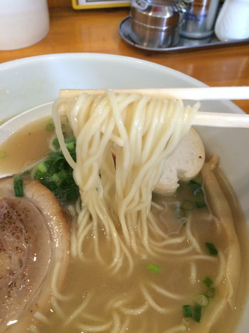 「四代目麺処 ゆうじ」料理 901774 【2015年07月】鶏白湯しおらーめんの麺アップ。