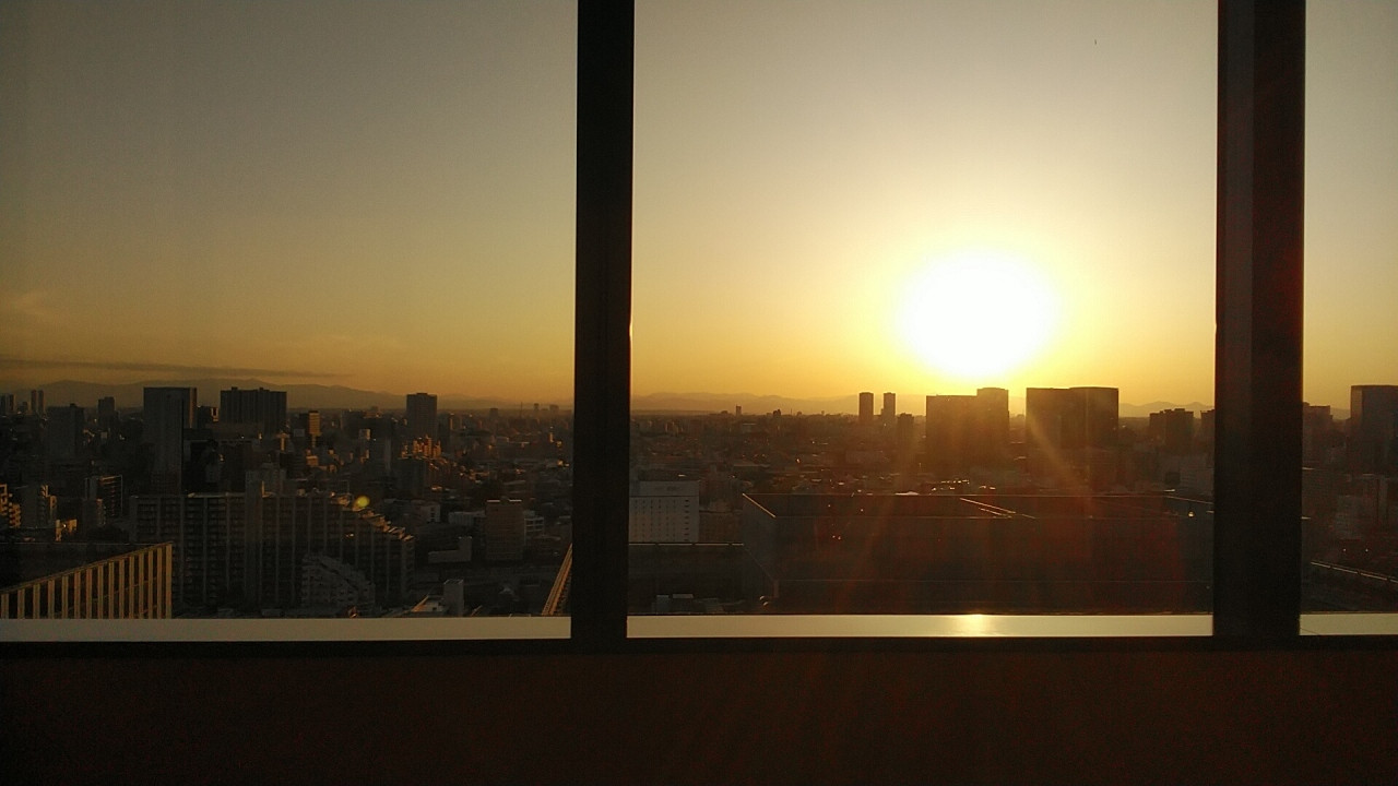 夕陽も綺麗でした