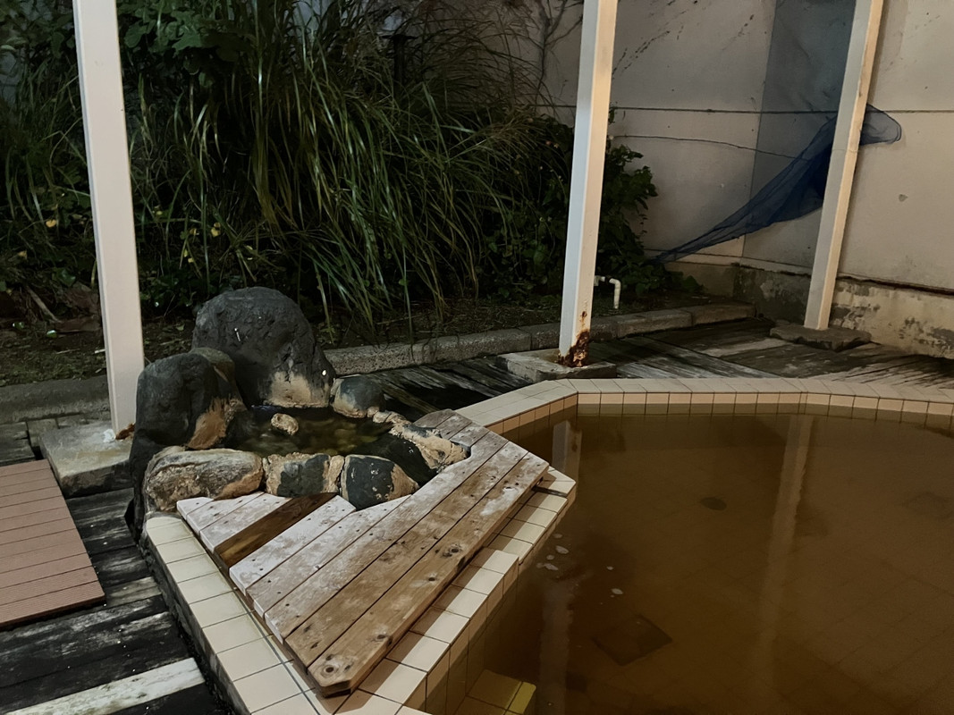 椰子の木が見える露天風呂