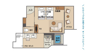 ツインルーム, 海が見える, 禁煙 (＜東棟＞温泉露天 テラスA)