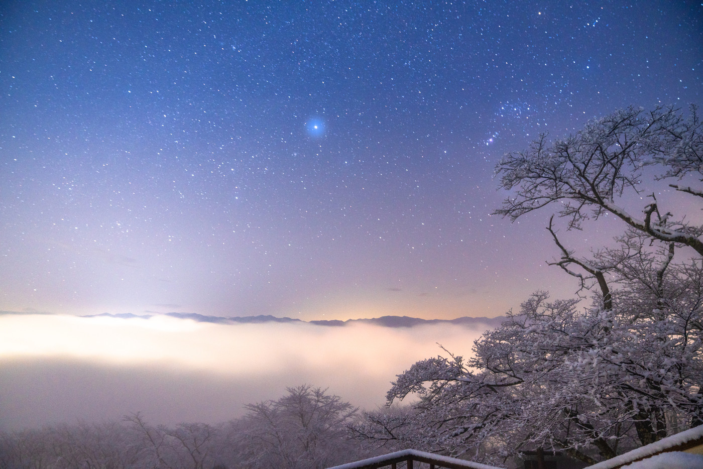 《埼玉県》霧氷と秩父の大雲海・積雪の美の山公園