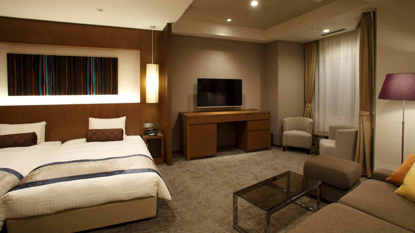 展望風呂付きツインルーム一例