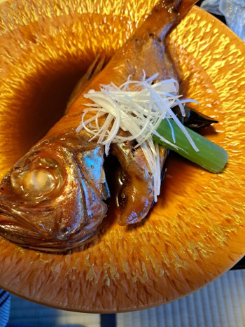 「福松荘」 料理 254322366 金目鯛の煮付け・・今回は甘すぎ硬い