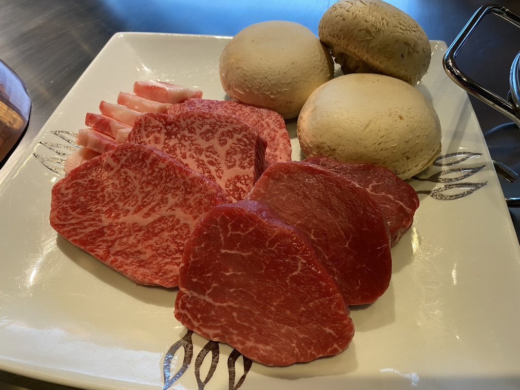 鉄板焼きの夕食