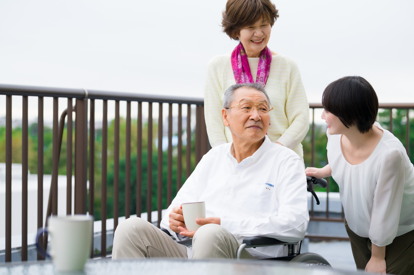 シニア 夫婦 ファミリー 車イス