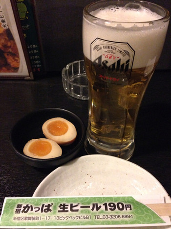 「新宿かっぱ」料理 747015 お通しはたまご 2016.2