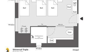 ユニバーサルトリプル (禁煙) シャワーブースのみ