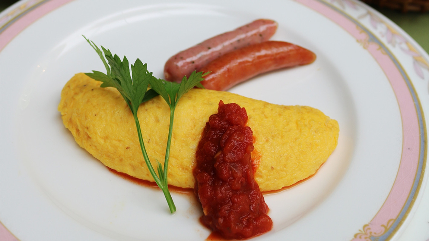 朝食のシェフ特製ふわふわオムレツ