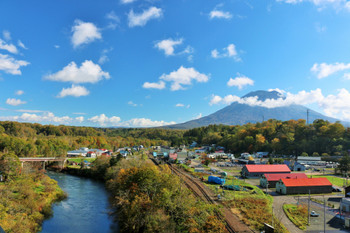 Niseko and Mt. Yotei in the blue sky Hokkaido
