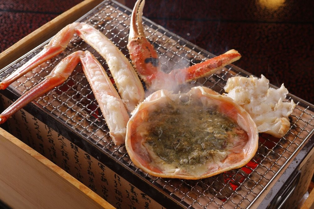 活ずわい蟹の炭火焼