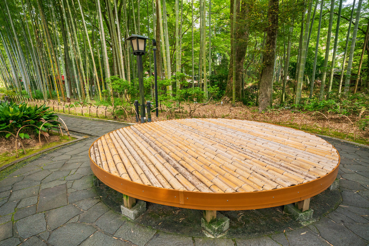 竹林の小径 ベンチ