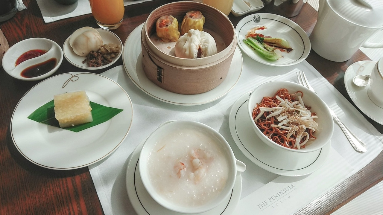朝食の海鮮粥がとても美味