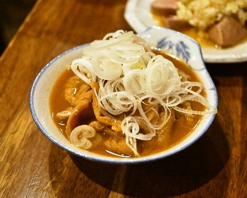 「もつ煮込み専門店 沼田」 料理 29510579 2014.7 もつ煮込み味噌仕立て（390円）
