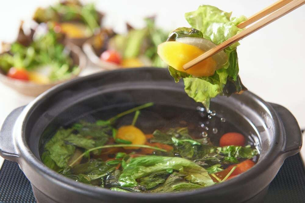 朝食ビュッフェ 野菜の出汁しゃぶしゃぶ