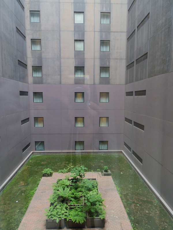 東館に囲まれた中庭ビュー