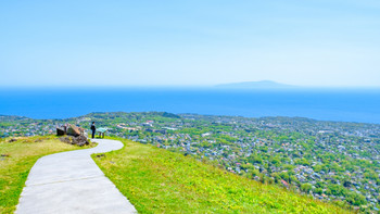 Scenery of Mt. Omuro, Izu (Spring): View of Sagami Sea