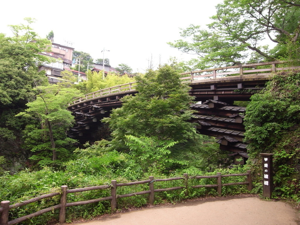 山梨県を代表する紅葉の名所で国の名勝に指定されている刎橋1478148