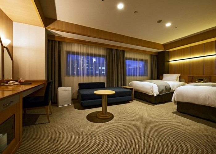 デラックスツインは、和モダンなデザインが施されていてエレガントな雰囲気。特別な記念日にもおすすめ