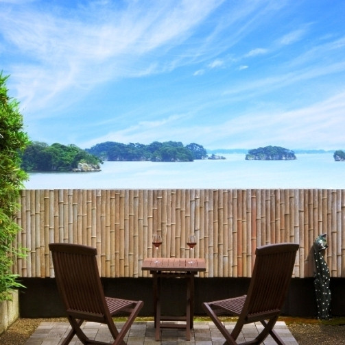 露天風呂付き客室からの松島湾