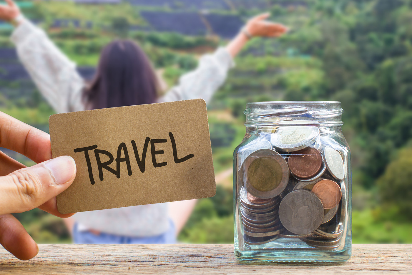 Conceptual saving money for travel.
