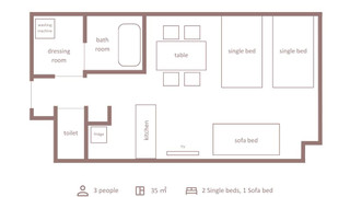 コンフォートスタジオ 3ベッド 禁煙