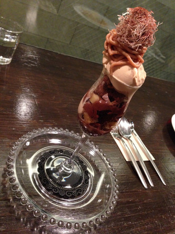 「HASSO」 料理 44534884 栗のジェラートとチョコレートのパフェ　モンブラン仕立て