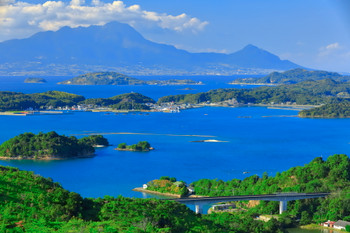 [Kumamoto] Amakusa Matsushima and Unzen on a clear day (Amakusa Pearl Line)