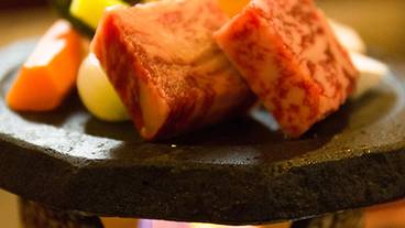 Upgraded dish "Ishiyaki Wagyu" / 14