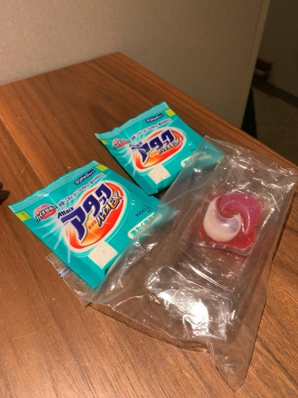 ジェルボールは持参ですが、アタックはフロントでもらいました