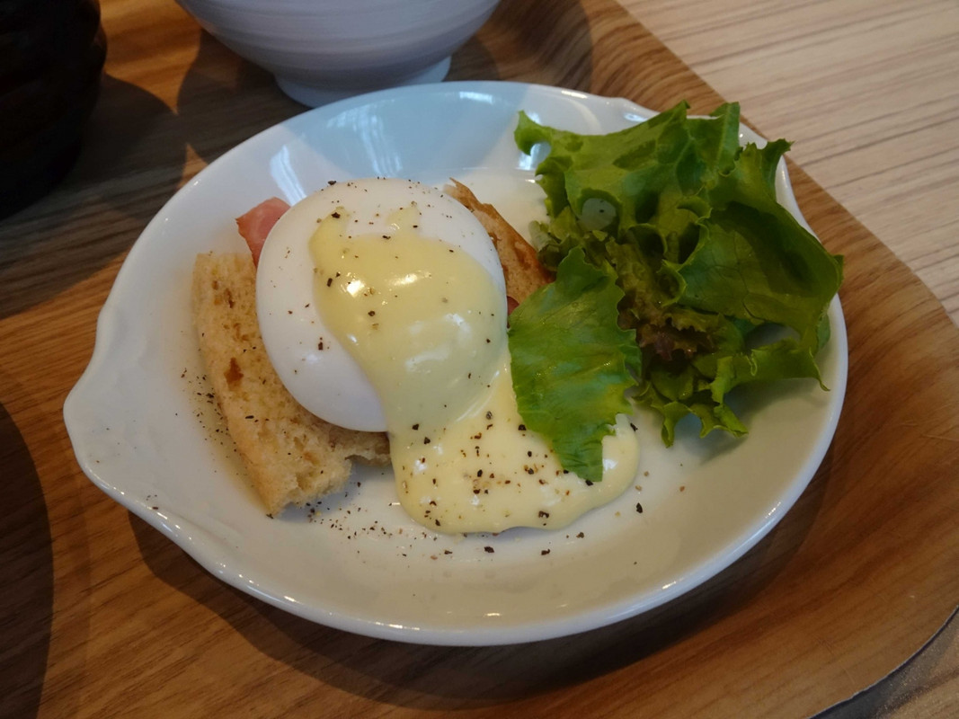 できたてを作ってくれる、朝食のエッグベネディクト