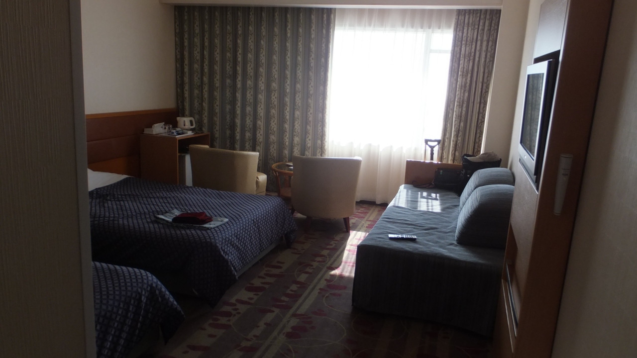 コンパクトな部屋であるが、すべての部屋がオーシャンビューであ