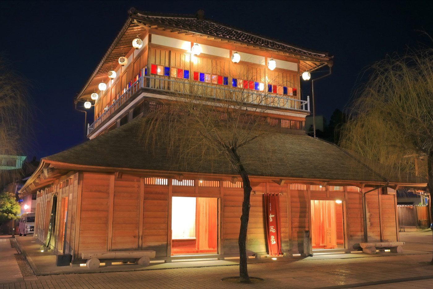 【石川県】山代温泉　古総湯の夜景