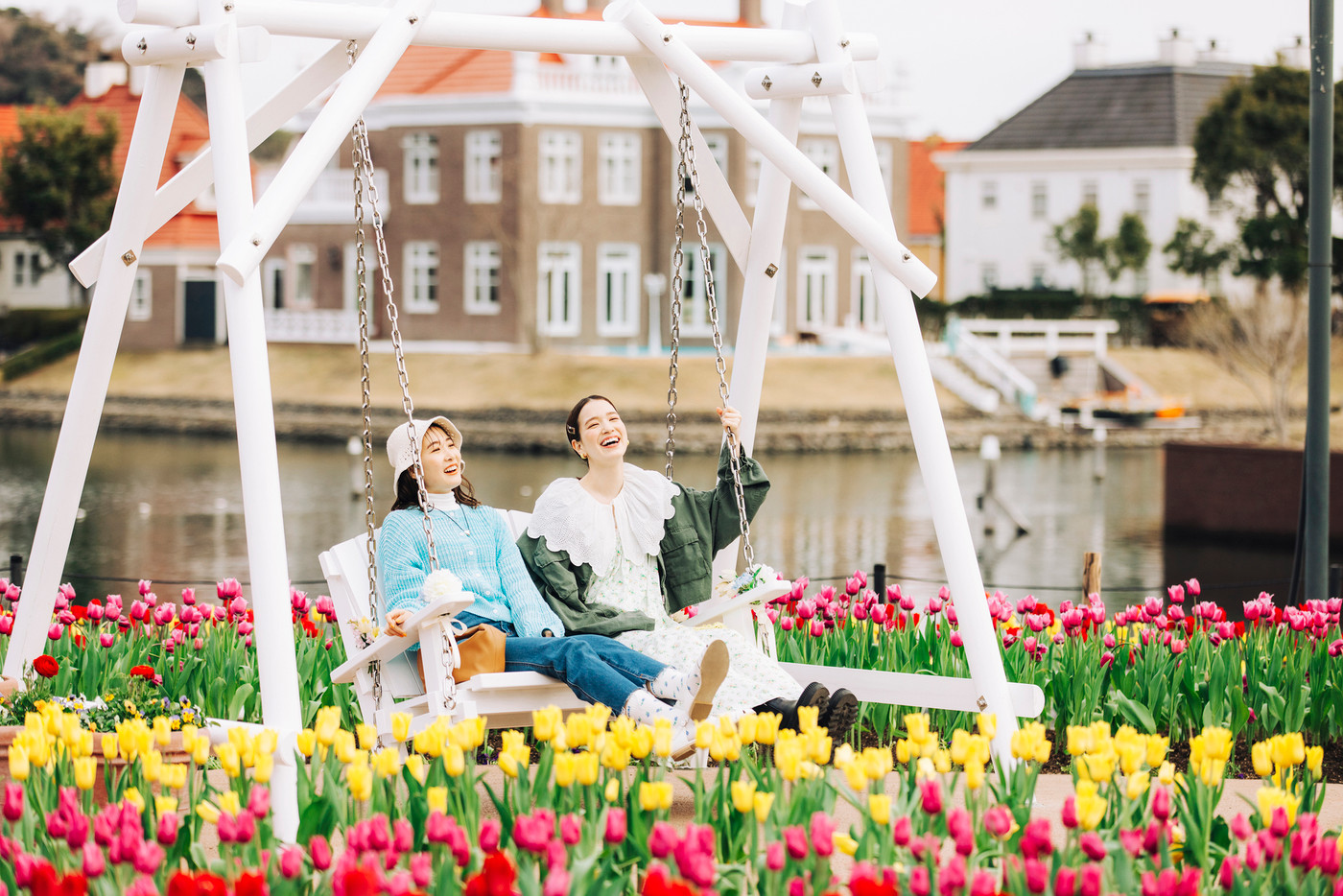 心華やぐ風車とチューリップ畑のコラボレーション♡2606685
