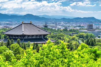 《Nara》Todaiji Temple, the cityscape of the ancient capital of Nara