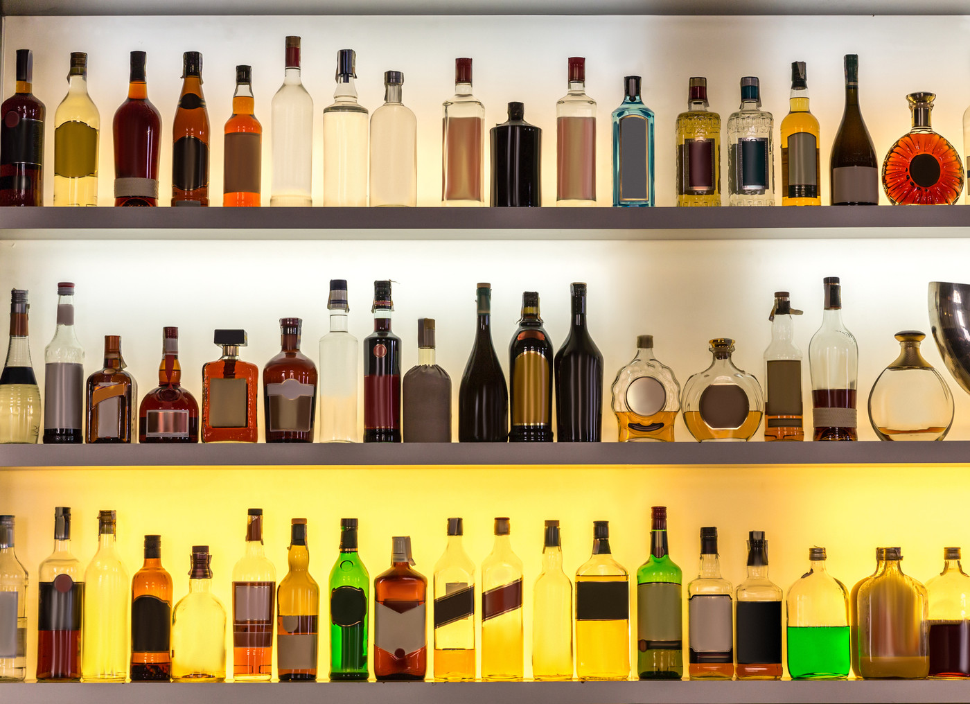 Luxury alcohol bar, beverages for cocktails