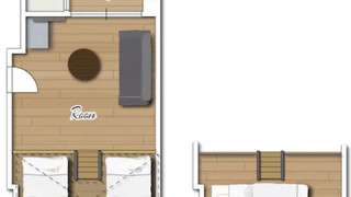 コンフォート 4 人部屋 シングルベッド2台 ダブルベッド1台 禁煙